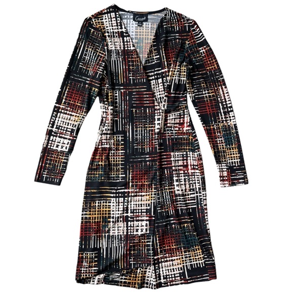 Connected Apparel Hardware Trim Surplice Dress - Picture 3 of 12